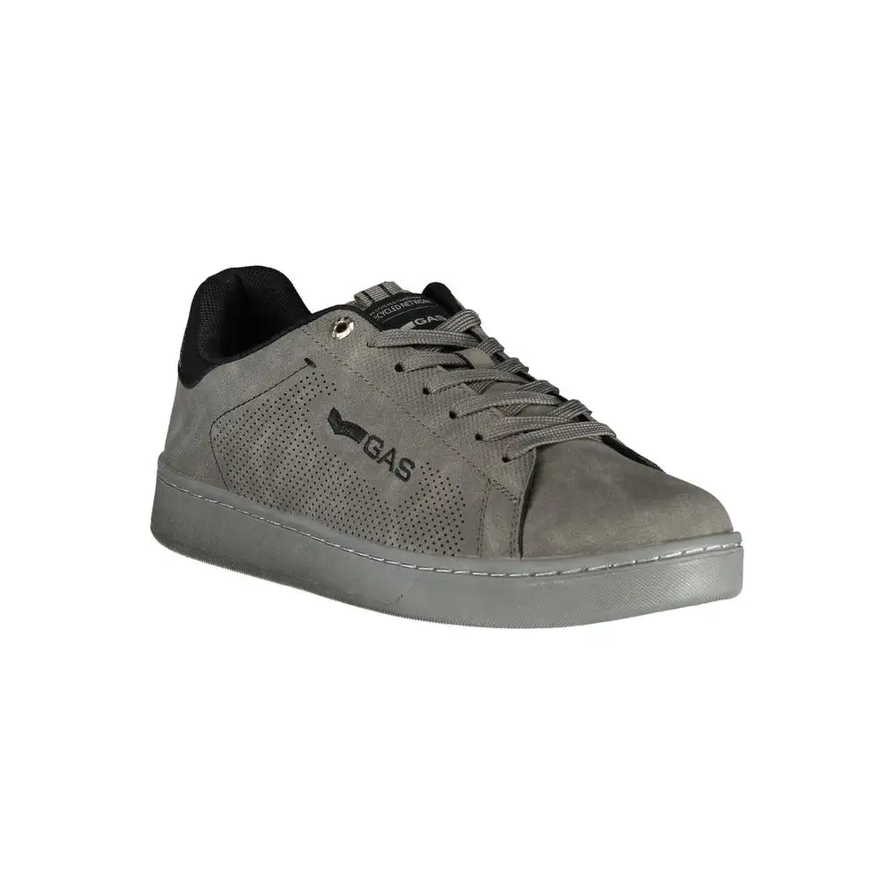 Grigio polyurethane Gas Grigio herresneakers i grå suede med sorte accenter