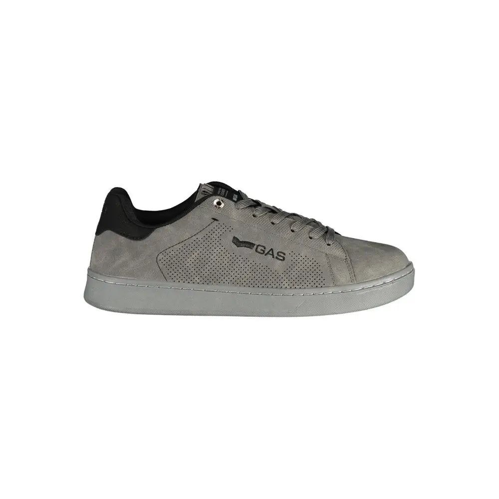 Gas Grigio polyurethane herresneakers i grå suede med sorte accenter