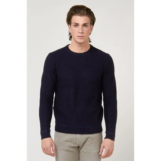 Gas navy blue marabou sweatshirt med crewneck