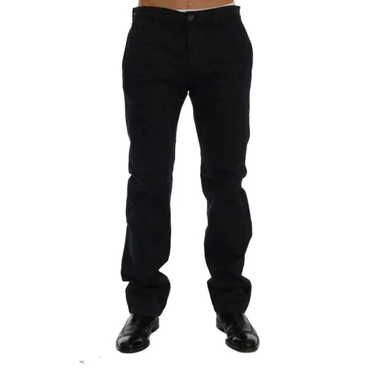 GF Ferre Blue Cotton Stretch Chinos Pants