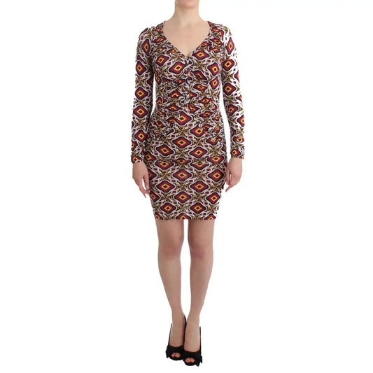 GF Ferre Multicolor Longsleeved Viscose Shift Dress
