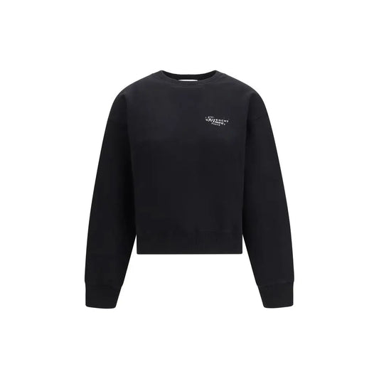 Givenchy black cotton sweatshirt med subtilt hvidt logo på brystet