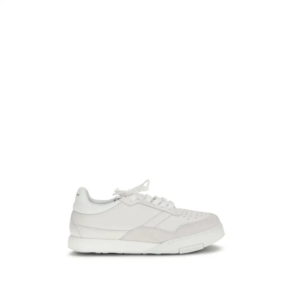 Givenchy hvide kalveskind Bos Taurus low-top sneakers med perforeret detalje