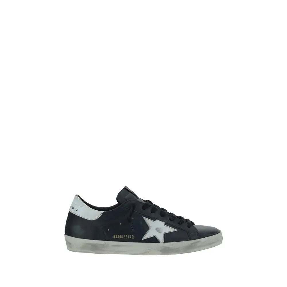 Golden Goose sorte gummi lavtop sneakers i sort med hvid stjerne