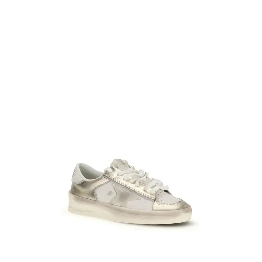 Sleek Golden Goose Gold calf leather Bos Taurus low-top sneaker in metallic silver