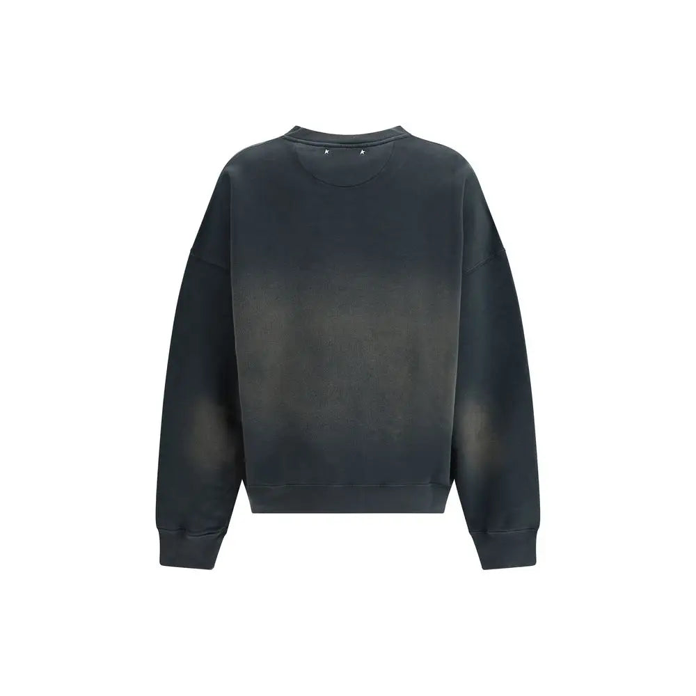 Mørk grå gradient Golden Goose oversized sweatshirt med fade-effekt og stjerner ved halsen