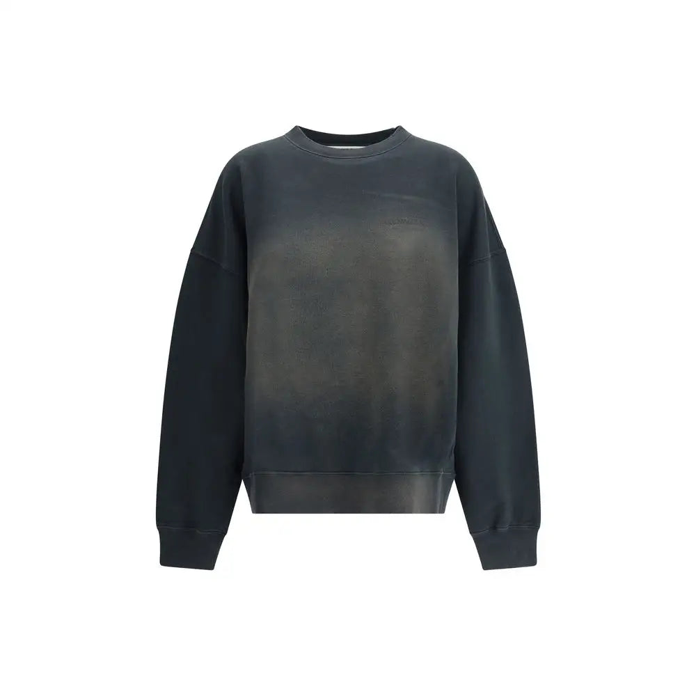 Golden Goose oversized sweatshirt i mørkegrå gradient med blød, falmet tekstur og ribbade manchetter