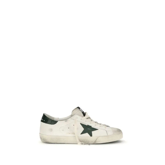 Golden Goose Bos Taurus low top sneakers i hvid læder med grøn stjerne