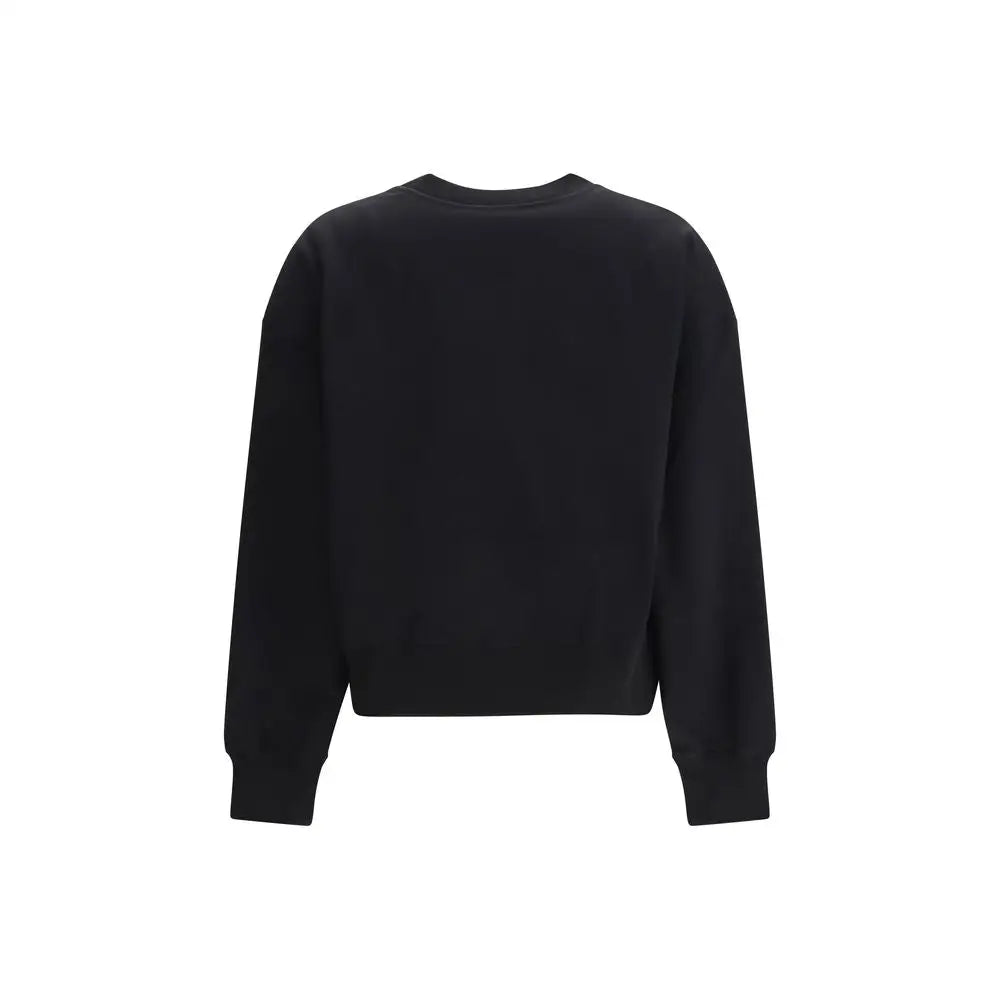 Gucci black cotton sweatshirt med cropped design og ribbed manchetter