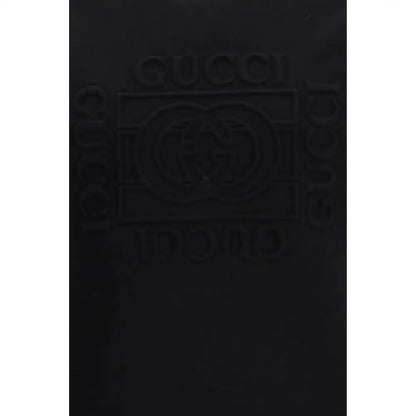 Sort Gucci sorte bomuldssweatshirt med sort Gucci læderpung med logo