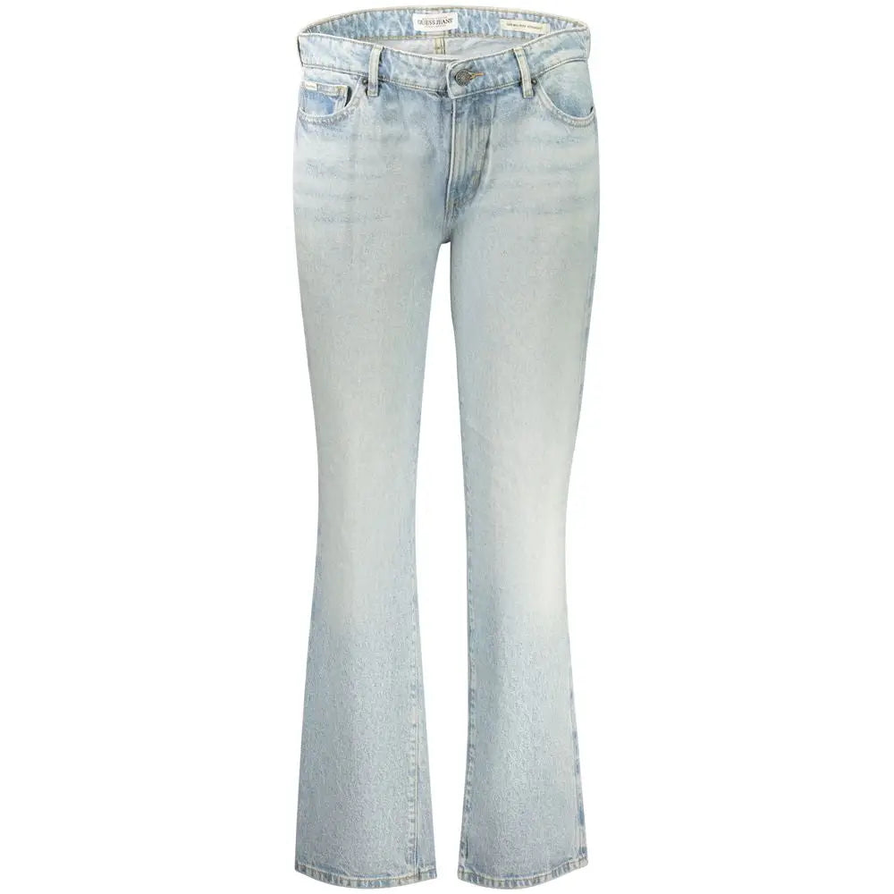 Guess jeans azzurro cotton women flare jeans in light-wash distressed denim