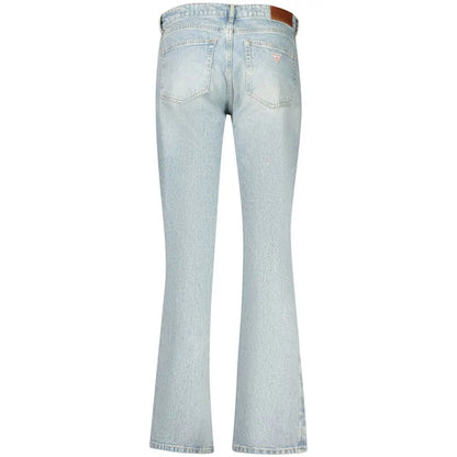 Guess jeans azzurro cotton light-wash flare jeans med brunt læderbælte