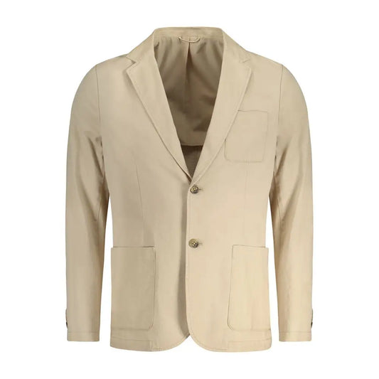 Guess Jeans Beige Cotton Men Jacket - Jakke