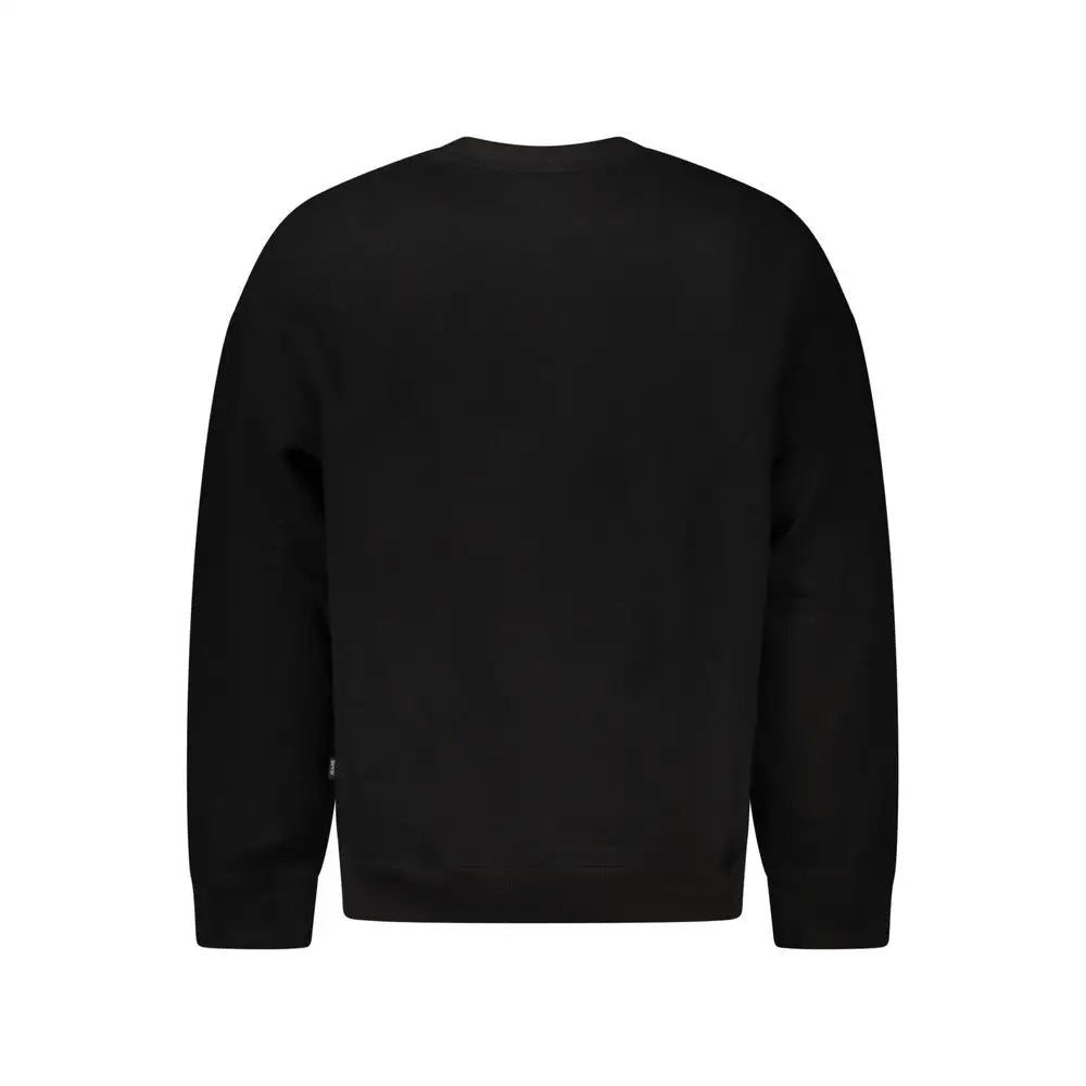 Guess Jeans sort svart bomuldstrøje med lange ærmer og ribbade manchetter