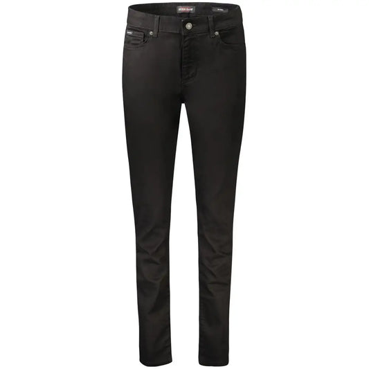Sorte Guess jeans i sort denim med slim fit og klassisk femlommedesign