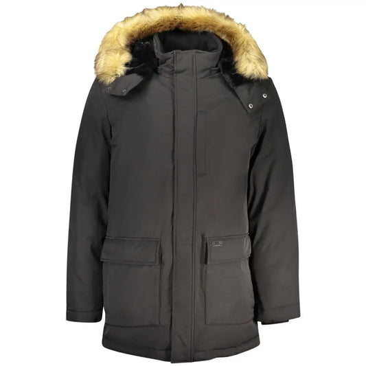 Guess Jeans Black Polyester Mens Jacket - Jakke