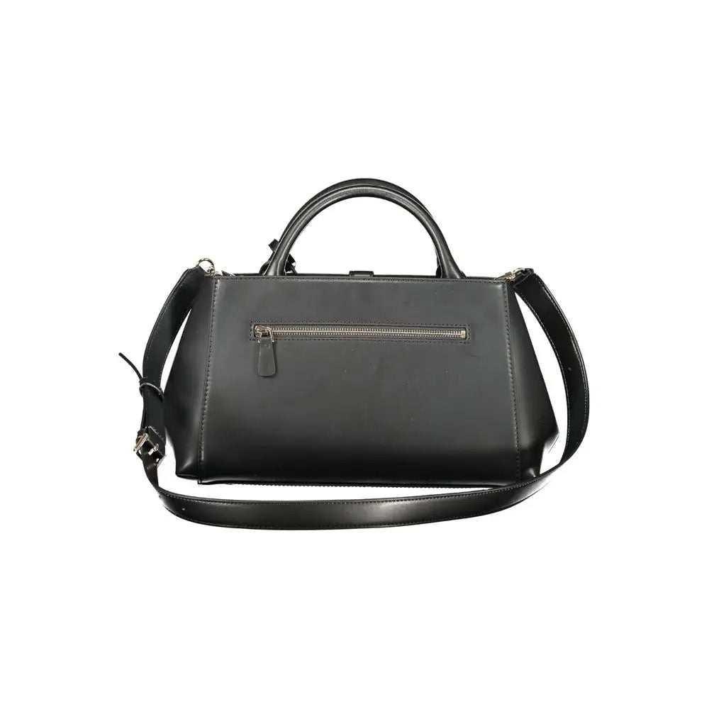 Guess jeans sort læder satchel med aftagelig skulderrem, 100% original