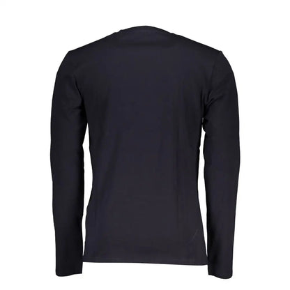 Sort Guess Jeans Blu bomuld herret-shirt med sort langærmet crew neck design