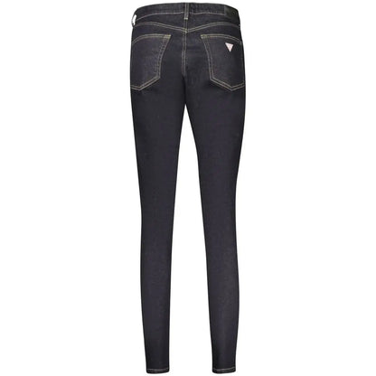 Guess Jeans Blu Cotton kvinders skinny jeans i mørk blå denim med hvid syning