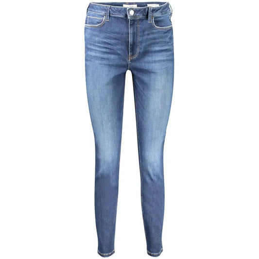 Guess jeans blue højskårne skinny jeans i fade blå bomuld