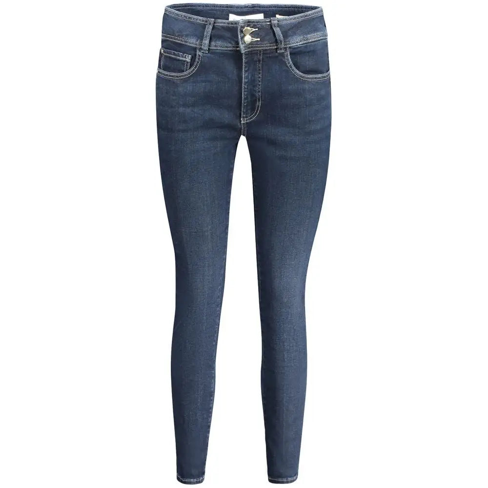 Guess jeans blue bomulds skinny jeans mørkeblå slim fit med sølvknap