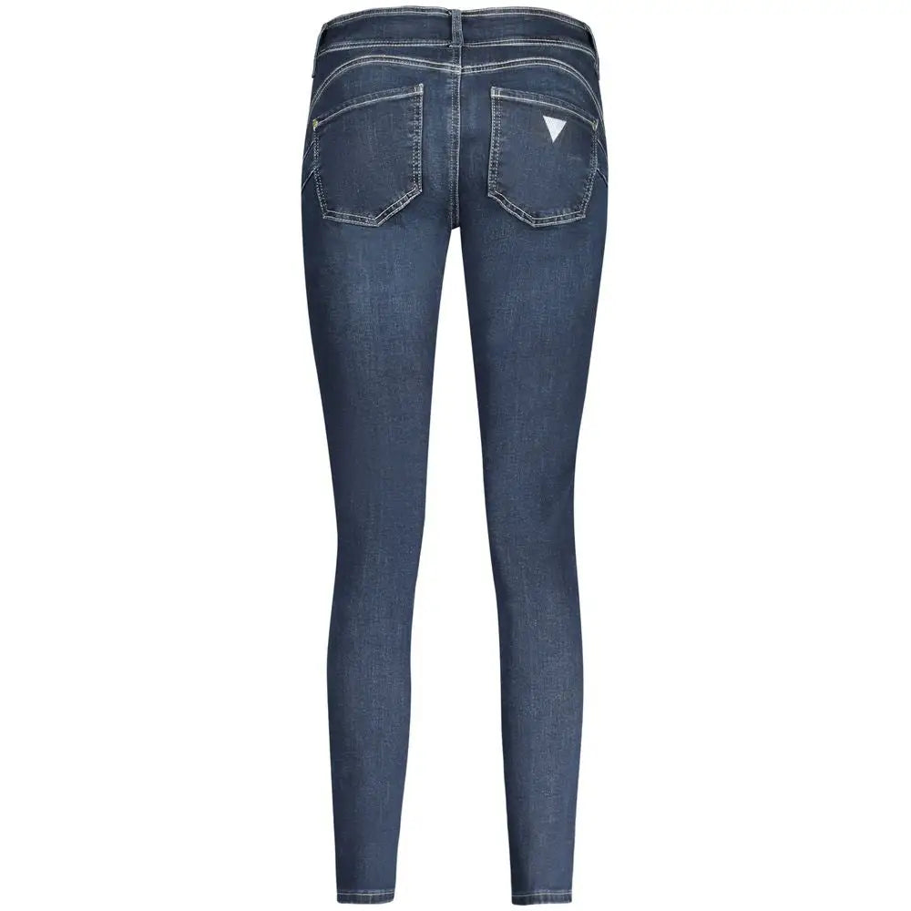 Guess jeans blue bomuld skinny jeans bagside med hvidt trekantlogo