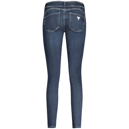 Guess jeans blue bomuld skinny jeans bagside med hvidt trekantlogo