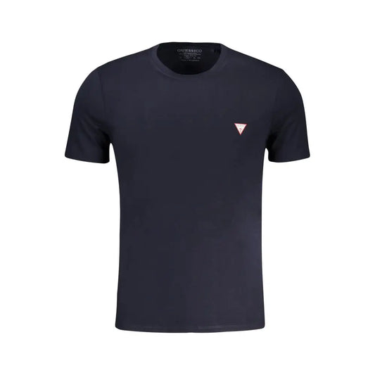 Guess Jeans blå herre T-shirt i mørk navy med rødt trekantlogo