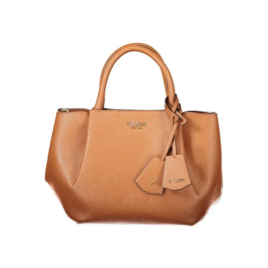 Tan læder Guess tote taske fra Guess Jeans, 100% originale brands