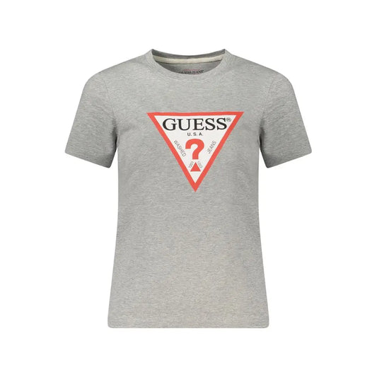 Guess Jeans Gray Cotton Tops & T-Shirt - T-shirts