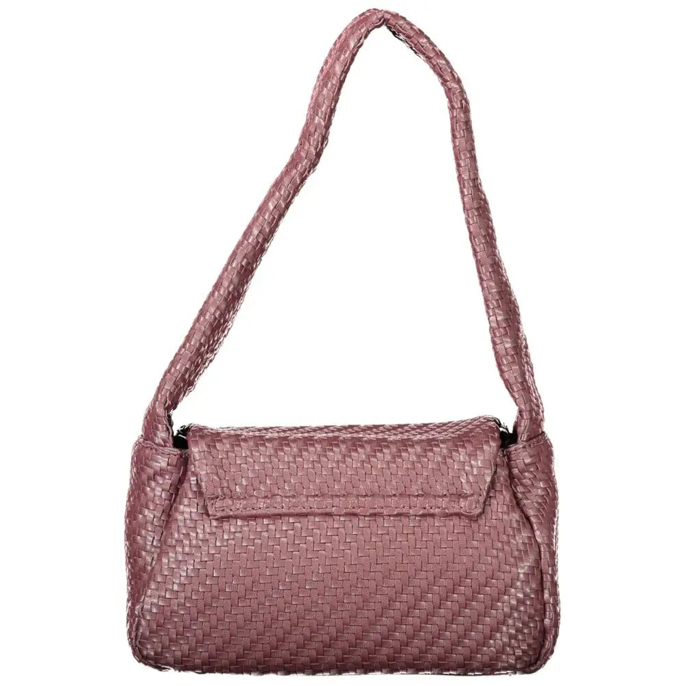 Borsa Guess Jeans Marrone in poliuretano con tracolla intrecciata rosa