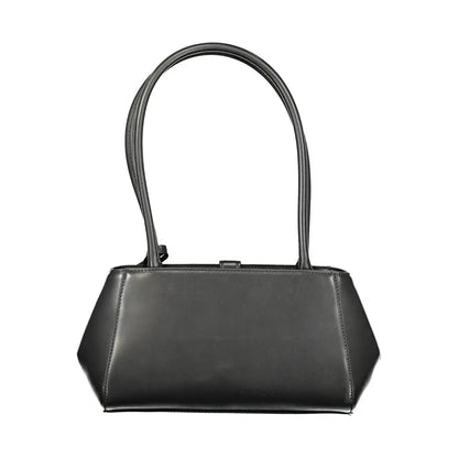 Sleek Guess Jeans nero poliuretano donna shoulder bag in black leather with curved handles