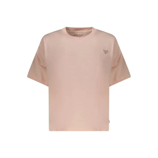 Guess Jeans pink bomuld kvinders t-shirt med broderet logo