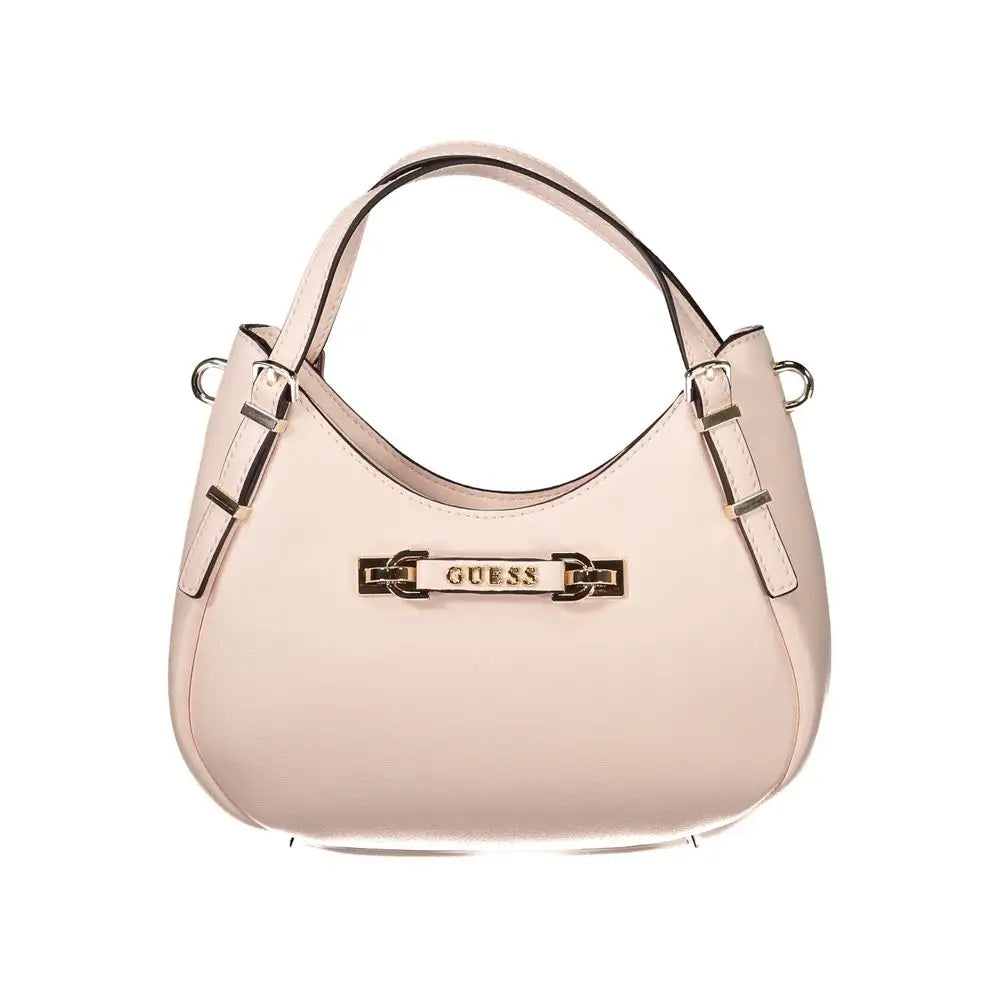 Sleek blush-pink Guess Jeans Rosa Poliuretano women handbag, 100% originale
