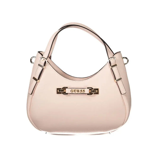Sleek blush-pink Guess Jeans Rosa Poliuretano women handbag, 100% originale