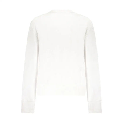 Guess Jeans hvid sweater med lange ærmer og ribbet manchetter