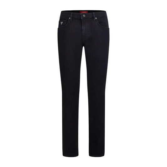 Slim fit sorte denim jeans fra Guess med subtil syning, 100% originale brands