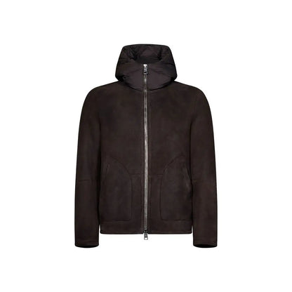Herno Brown Lambskin Shell Jacket - IT50/L - Jakke