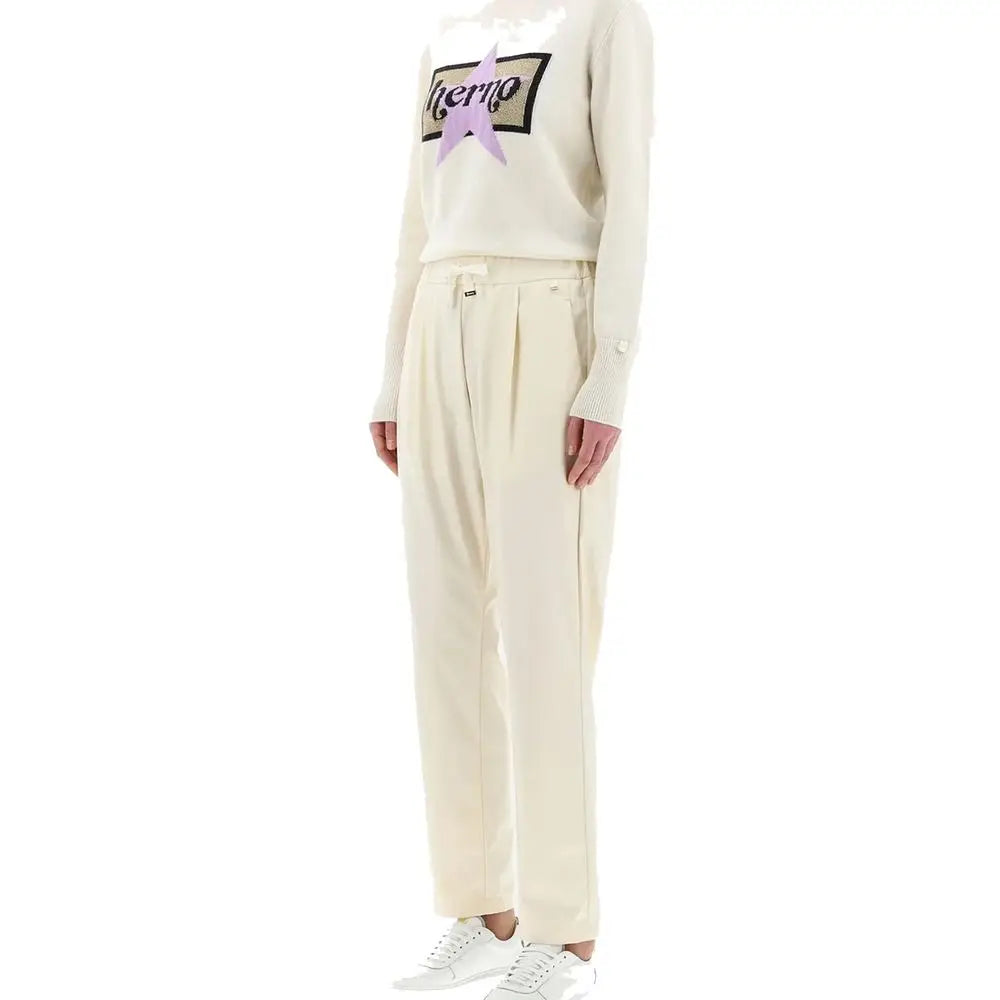 Herno White Polyester Casual Pants - Bukser