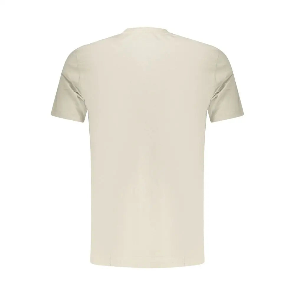 Hugo Boss beige bomuld herresweatshirt, kortærmet crewneck