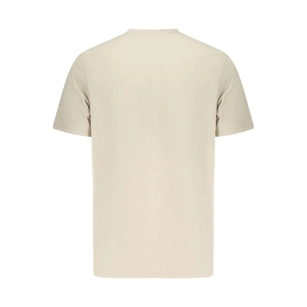 Hugo Boss beige bomuldst-shirt i kortærmet crewneck-design