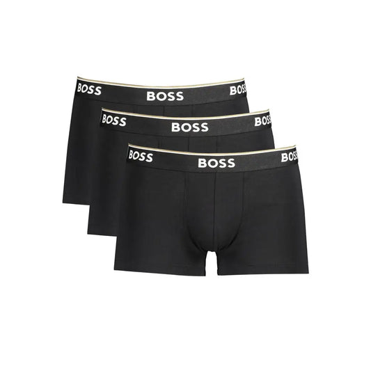 Hugo Boss Black bomuld herreboxershorts med hvid logo