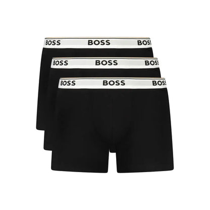 Hugo Boss sorte bomuldsboxershorts med hvidt elastikbånd