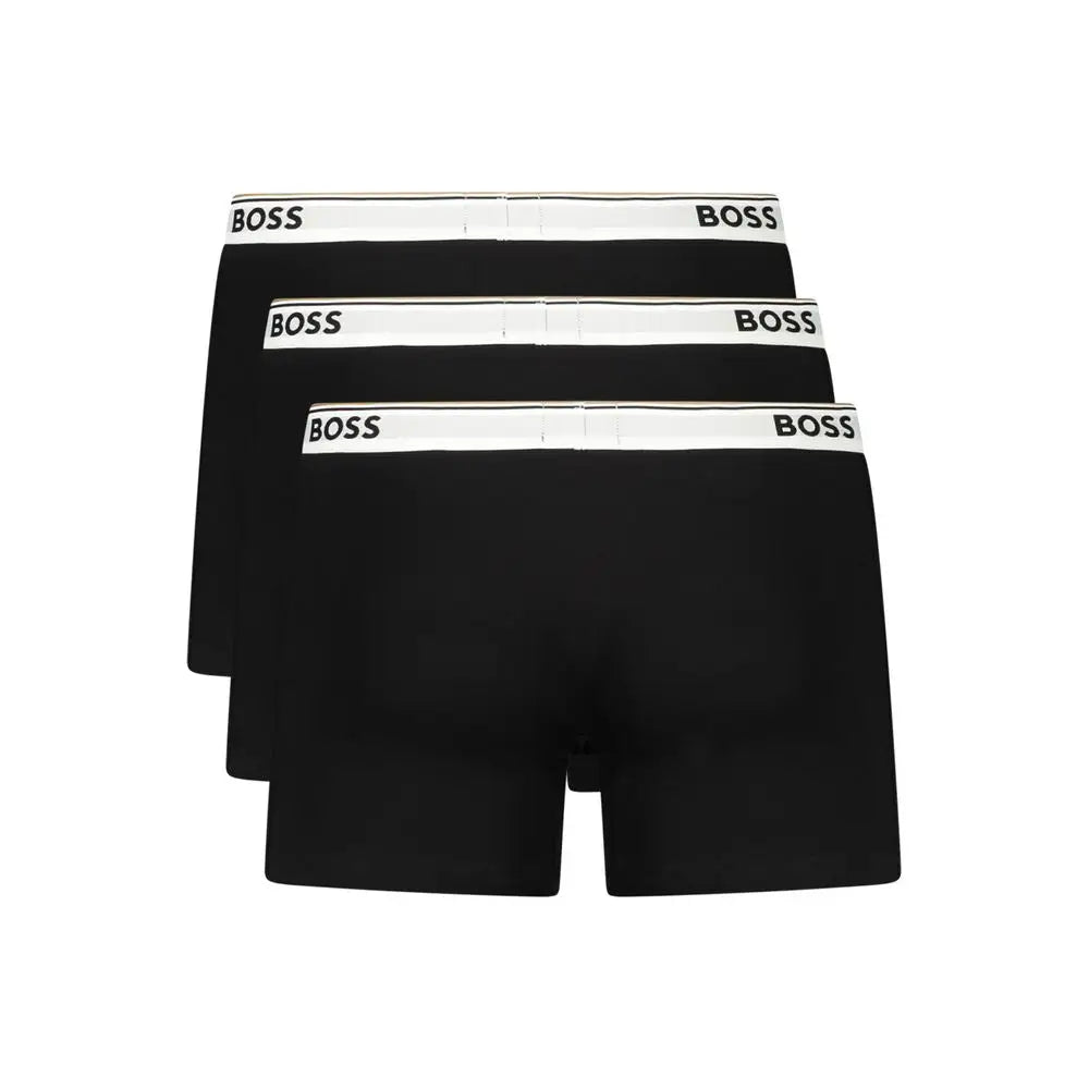 Hugo boss black sorte bomuldsboxershorts med logo