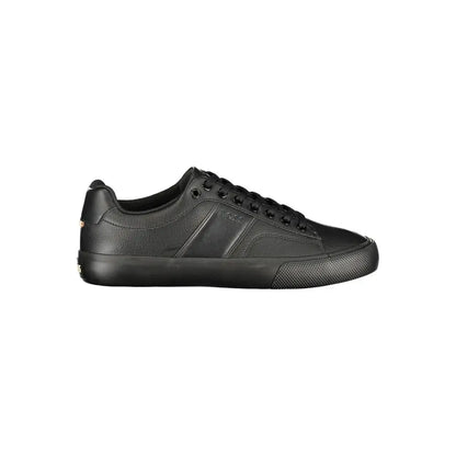 Hugo Boss Black polyurethan herresneaker i sort læder med mat finish