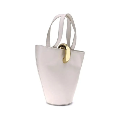 Elegant Jacquemus beige calf leather Bos Taurus shoulder bag with gold hardware