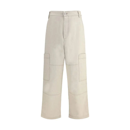 Jacquemus beige cotton jeans denim med vide ben og lommer