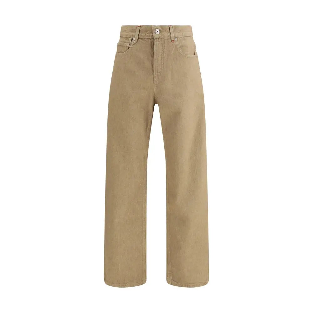 Jacquemus beige cotton straight-leg jeans med høj talje