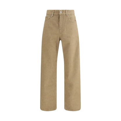 Jacquemus beige cotton straight-leg jeans med høj talje