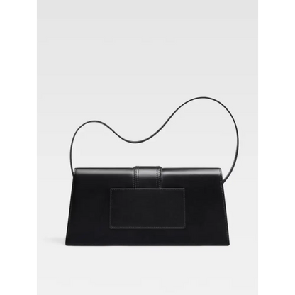 Sort læder Jacquemus Le Bambino Long clutch i sort med minimalistisk design og tynd skulderrem